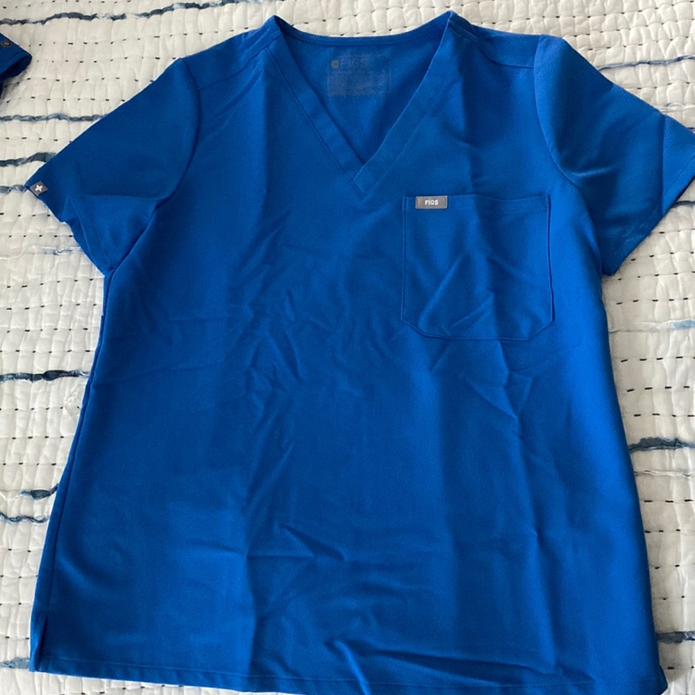 Figs Catarina scrub top M royal.